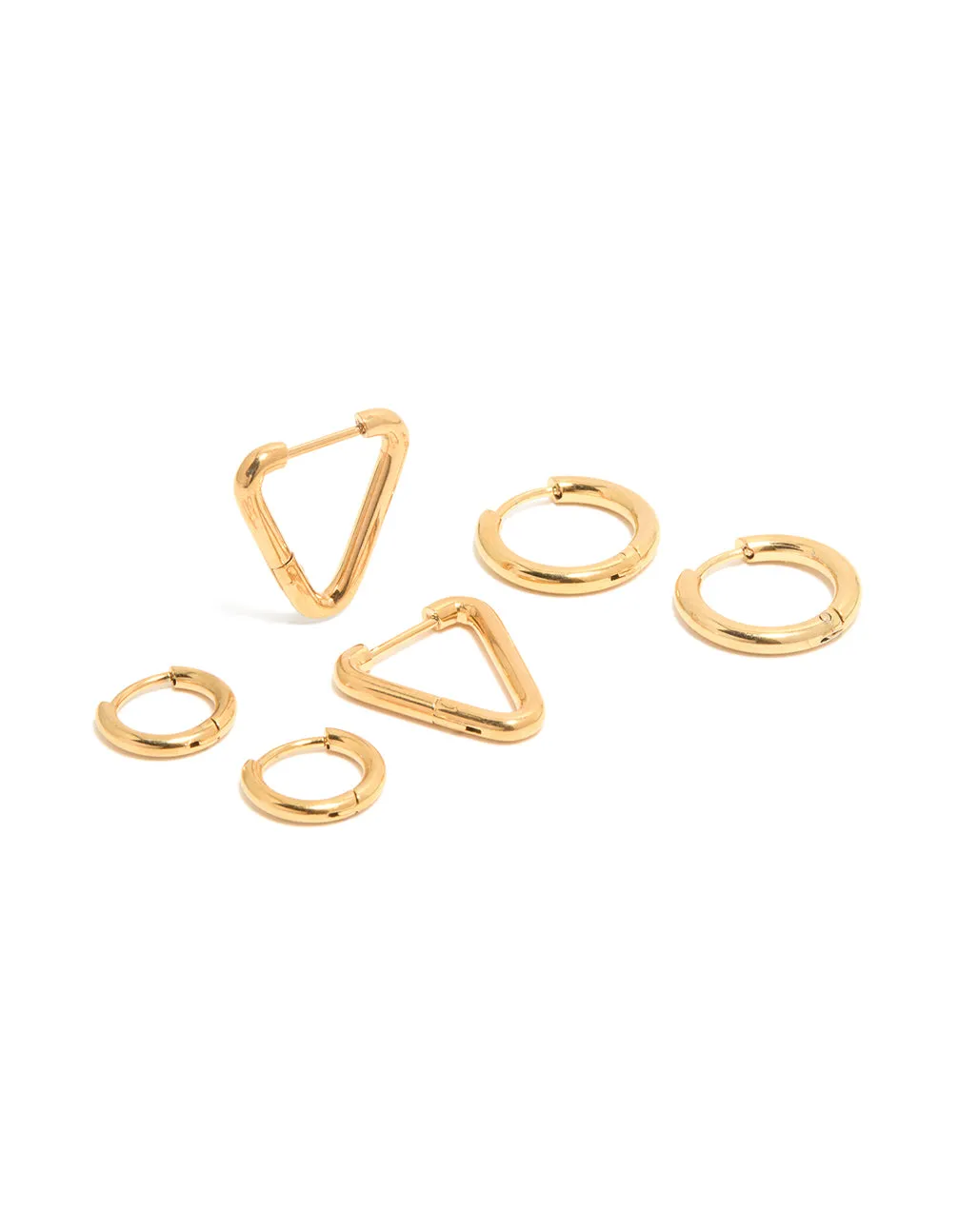 Waterproof Gold Plated Stainless Steel Hoop Earrings 3-Pack sold by lovisa