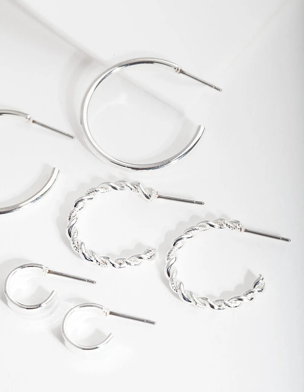 Silver Sleeper Hoop Earring 6-Pack sold by lovisa product image thumbnail 3