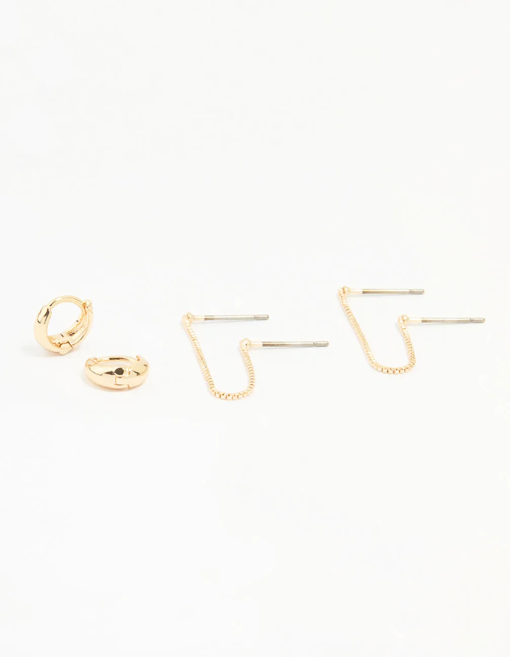 Gold Hoop & Loop Chain Earrings 2-Pack sold by lovisa