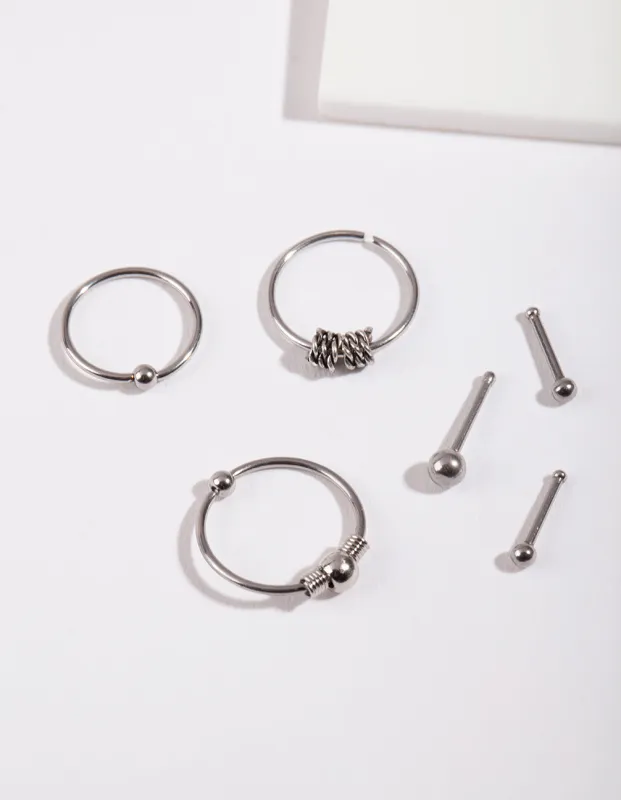 Surgical Steel Ring & Bead Nose 6-Pack sold by lovisa