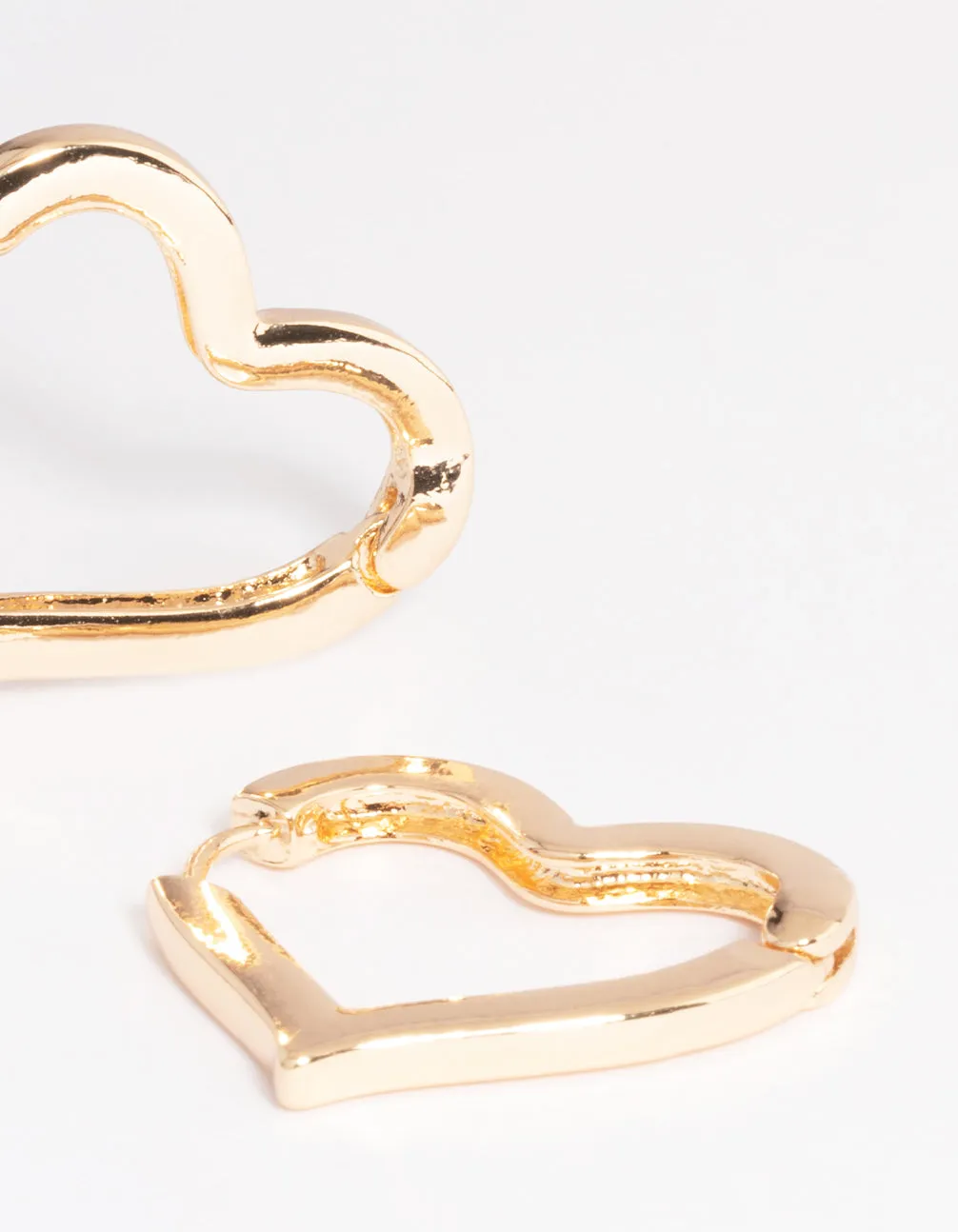 Gold Large Heart Huggie Earrings sold by lovisa product image thumbnail 3