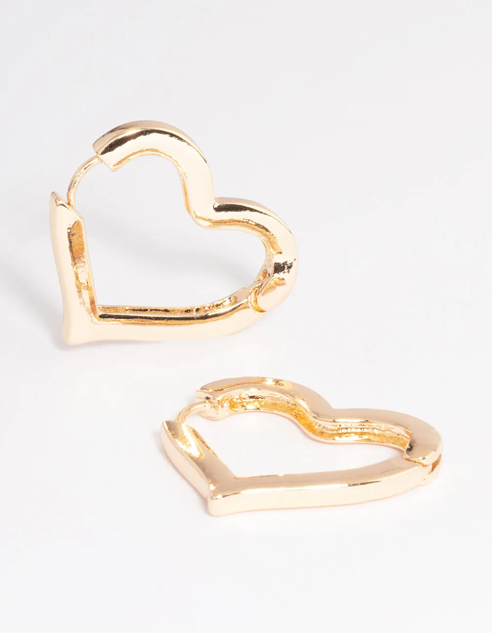 Gold Large Heart Huggie Earrings sold by lovisa