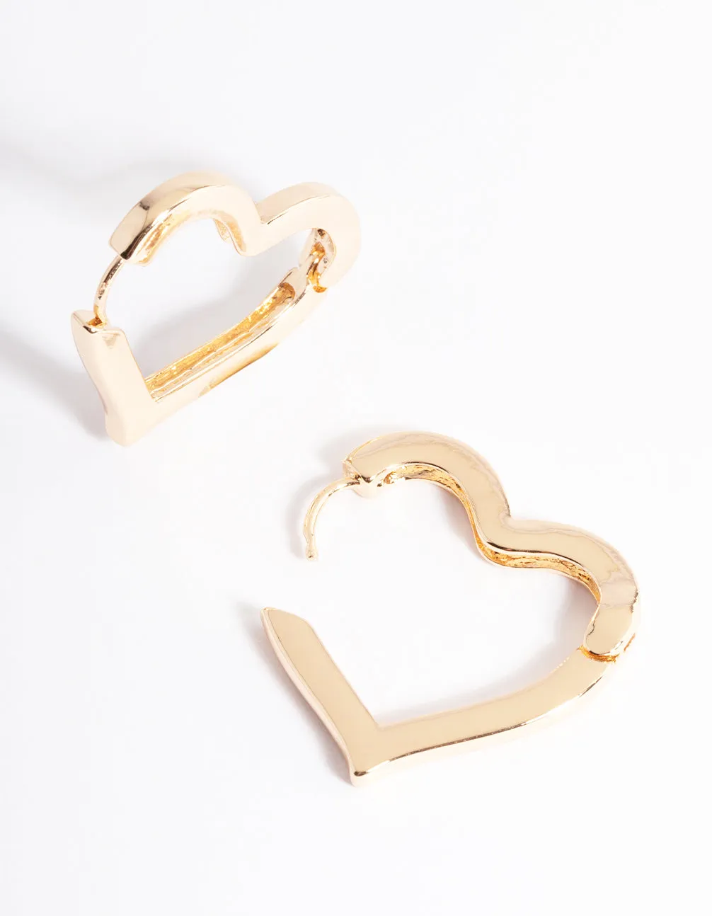 Gold Large Heart Huggie Earrings sold by lovisa product image thumbnail 2
