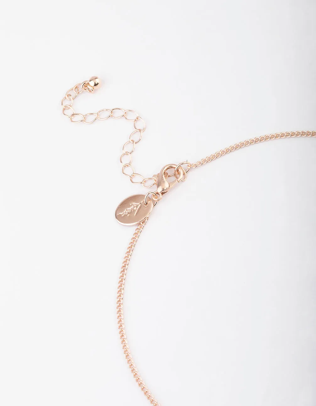 Rose Gold Cubic Zirconia V Necklace & Stud Earrings Set sold by lovisa product image thumbnail 3