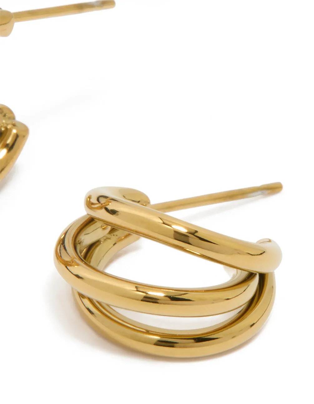 Waterproof Gold Plated Stainless Steel Double Row Hoop Earrings sold by lovisa product image thumbnail 3