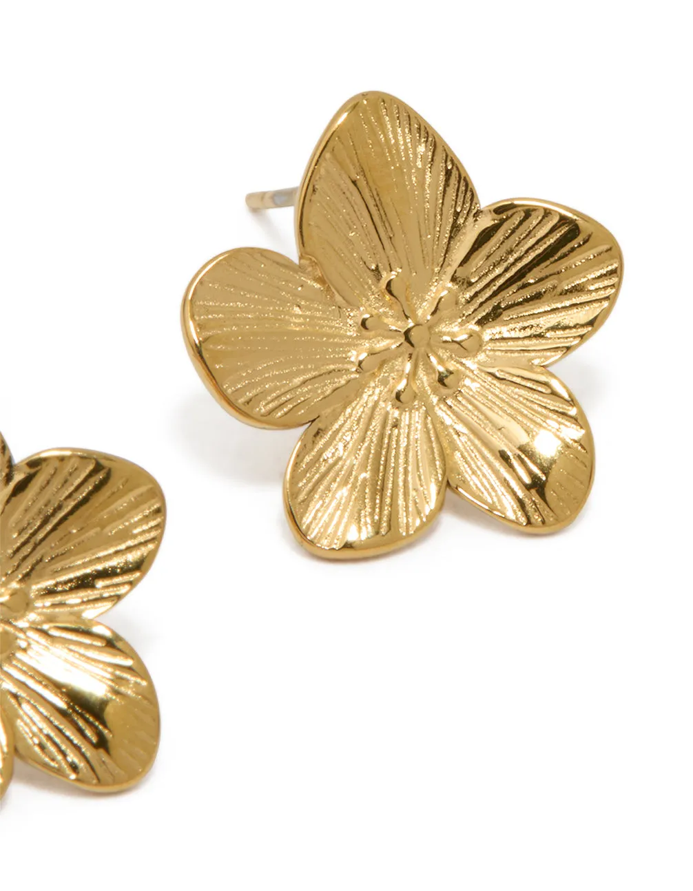 Waterproof Gold Plated Stainless Steel Flower Stud Earrings sold by lovisa product image thumbnail 3