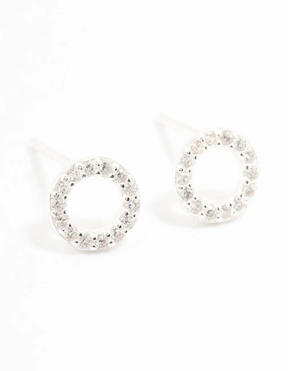 Sterling Silver Cubic Zirconia Circle Stud Earrings sold by lovisa