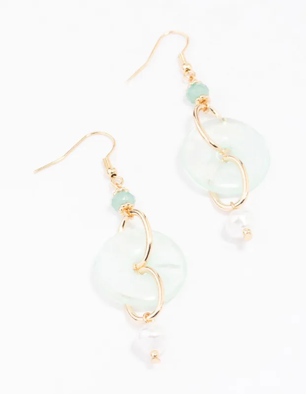 Gold Pearl Doughnut Drop Earrings sold by lovisa