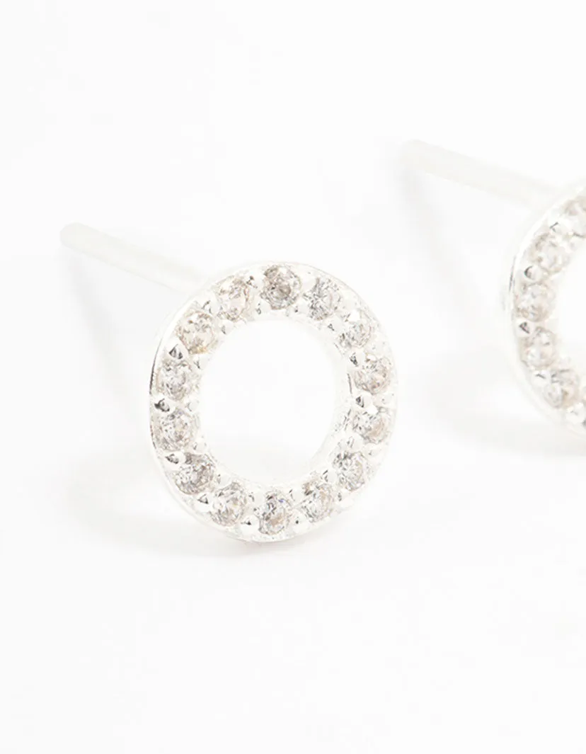 Sterling Silver Cubic Zirconia Circle Stud Earrings sold by lovisa product image thumbnail 2