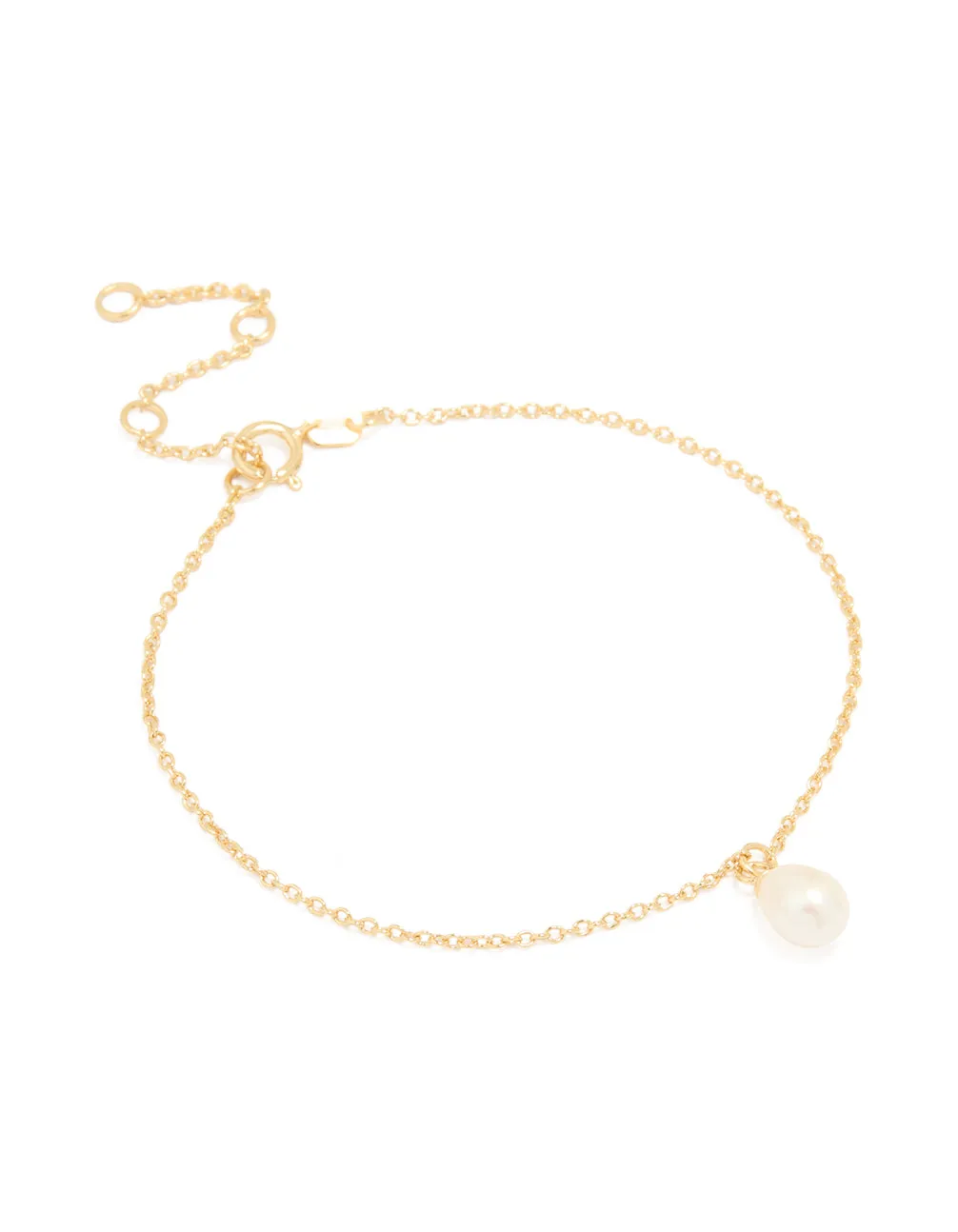 Gold Plated Sterling Silver Pearl Charm Bracelet sold by lovisa
