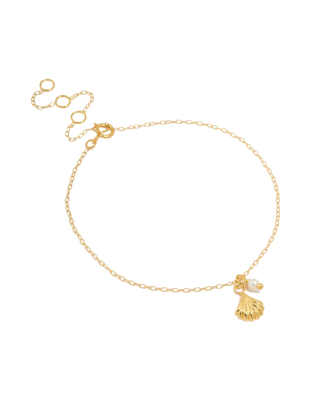 Gold Plated Sterling Silver Pearl & Shell Bracelet sold by lovisa