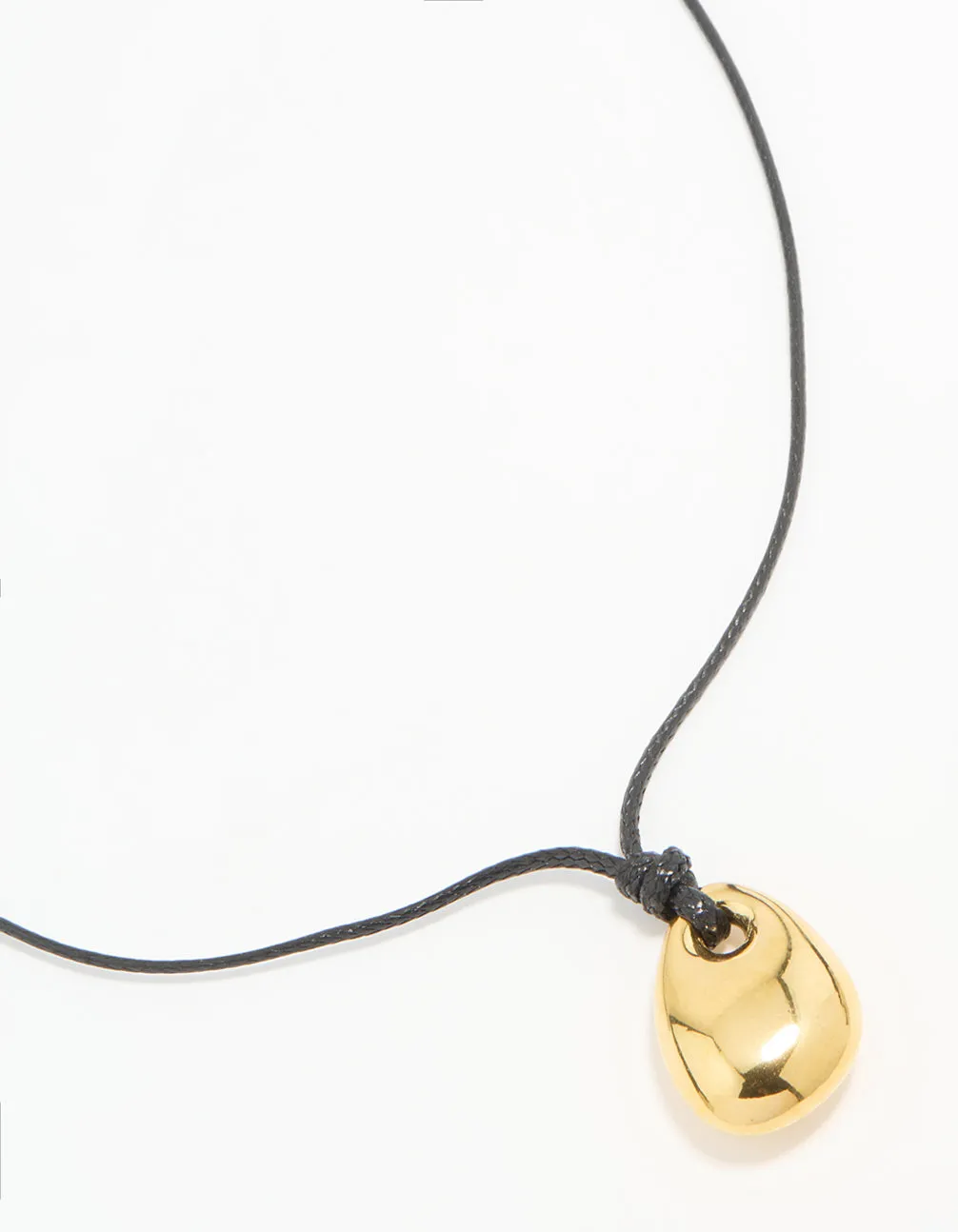 Waterproof Gold Plated Stainless Steel Cord Pendant Necklace sold by lovisa