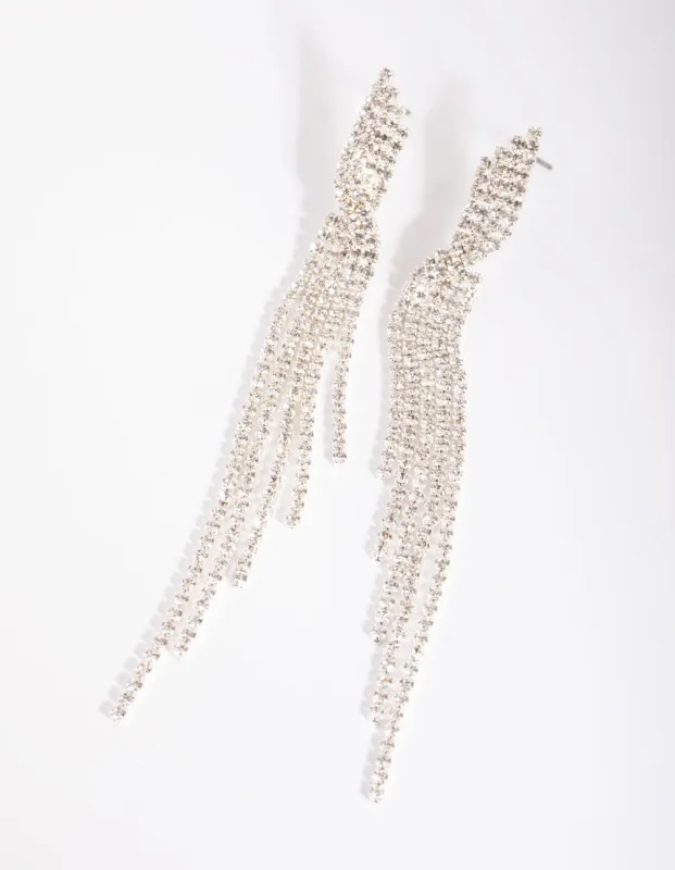 Silver Twisted Strand Drop Earrings sold by lovisa