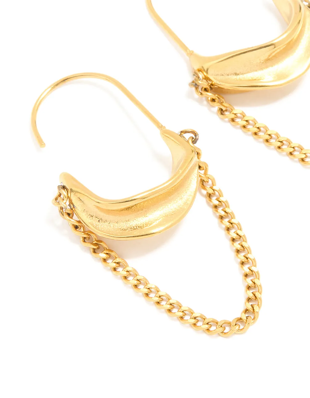 Waterproof Gold Plated Stainless Steel Chain Hoop Earrings sold by lovisa product image thumbnail 2