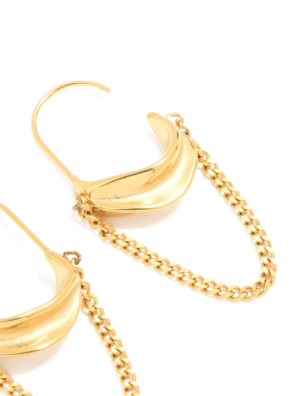 Waterproof Gold Plated Stainless Steel Chain Hoop Earrings sold by lovisa product image thumbnail 3