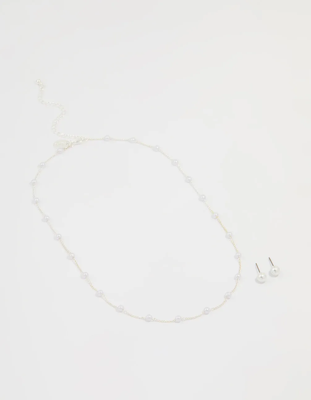 Silver Pearl Necklace & Earrings Set sold by lovisa product image thumbnail 2