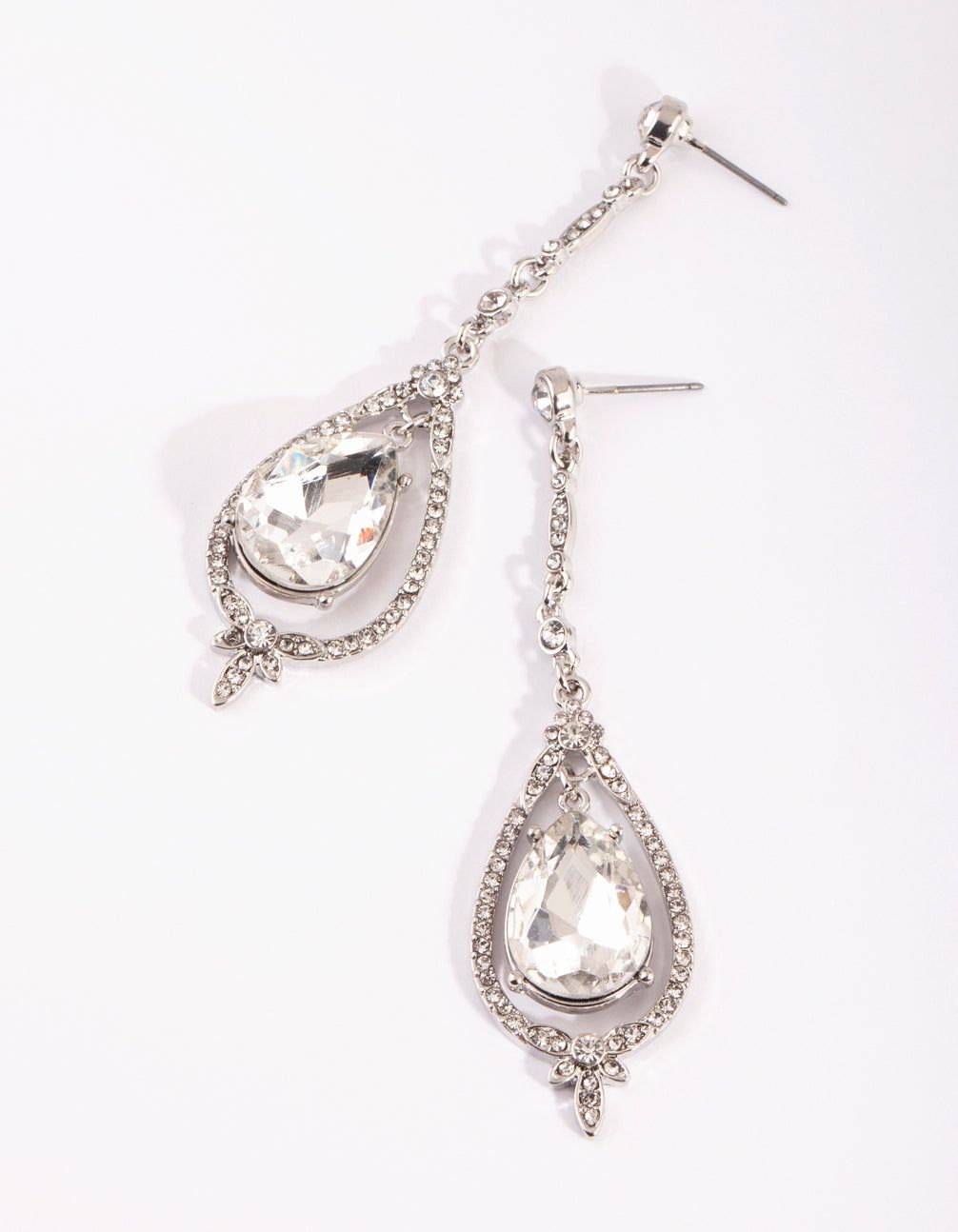 Rhodium Cup Out Teardrop Earrings sold by lovisa product image thumbnail 2