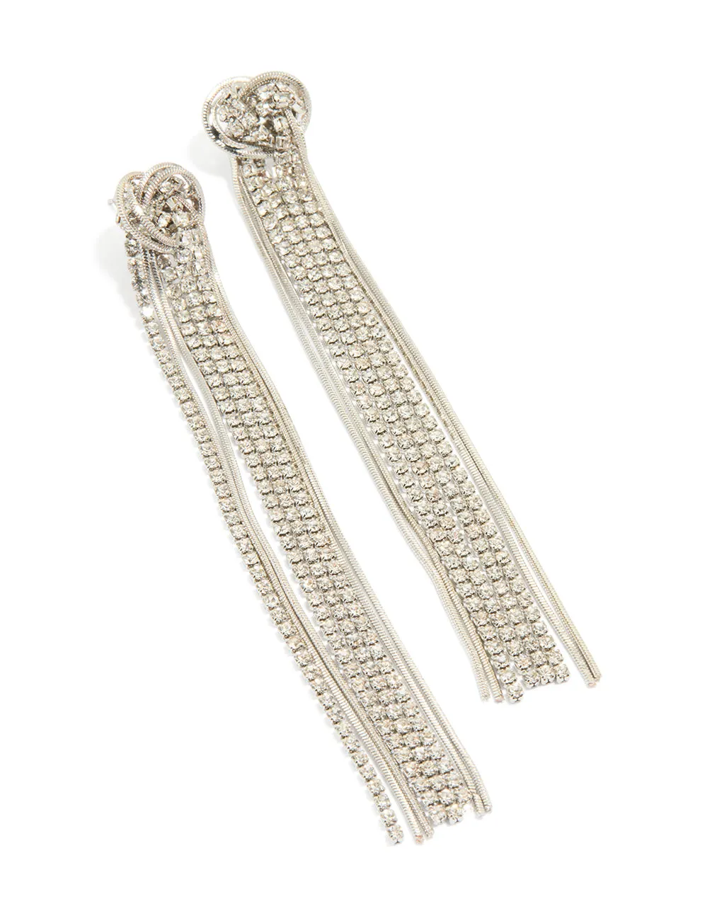 Silver Diamante Knotted Tassel Earrings sold by lovisa