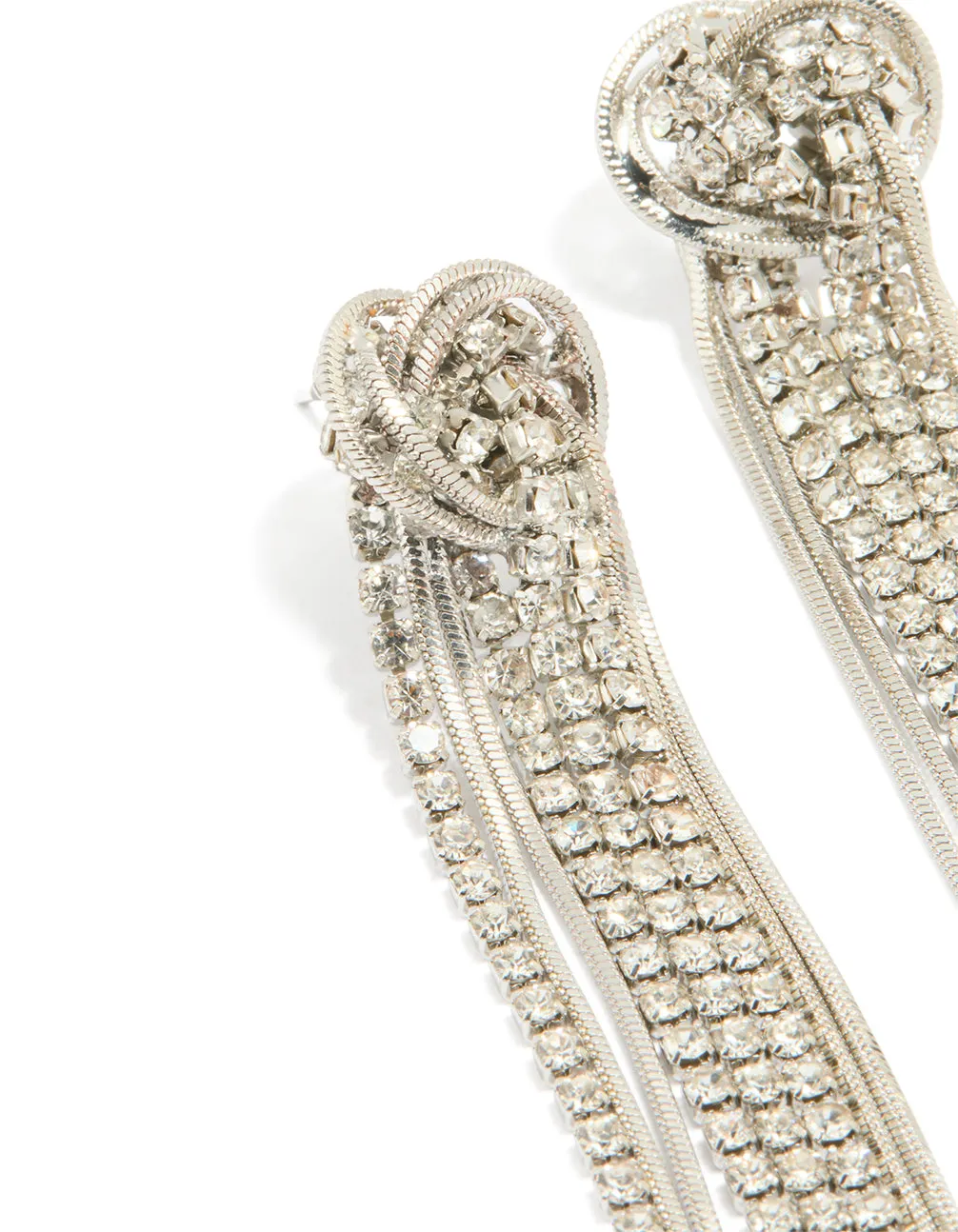 Silver Diamante Knotted Tassel Earrings sold by lovisa product image thumbnail 2