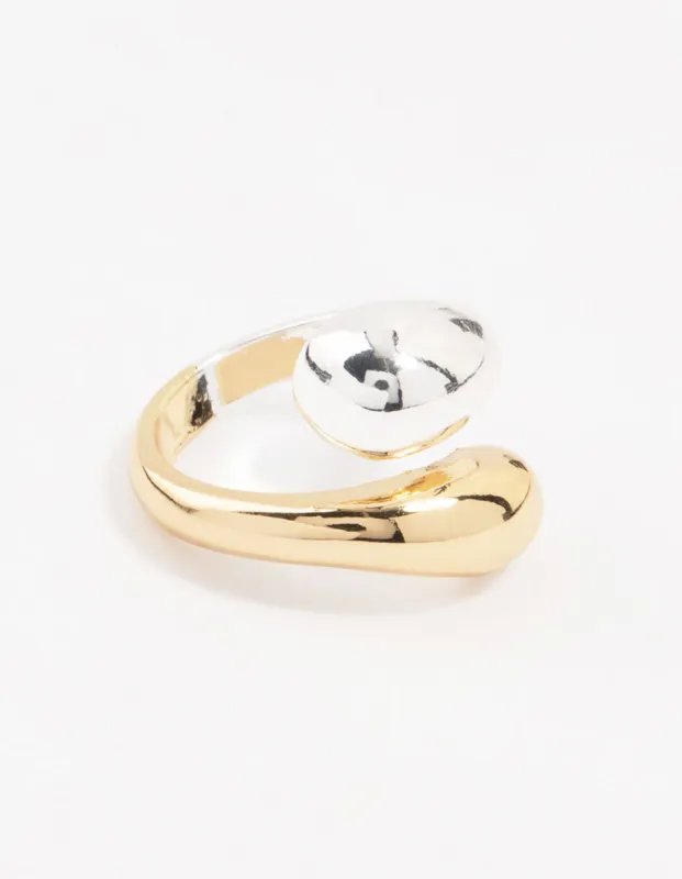 Mixed Metals Chunky Bubble Adjustable Ring sold by lovisa