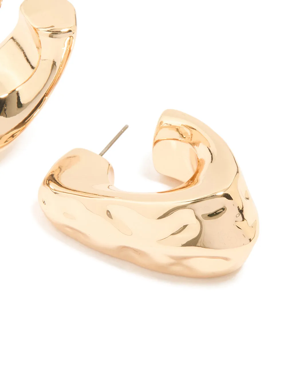 Gold Molten Triangle Hoop Earrings sold by lovisa product image thumbnail 3