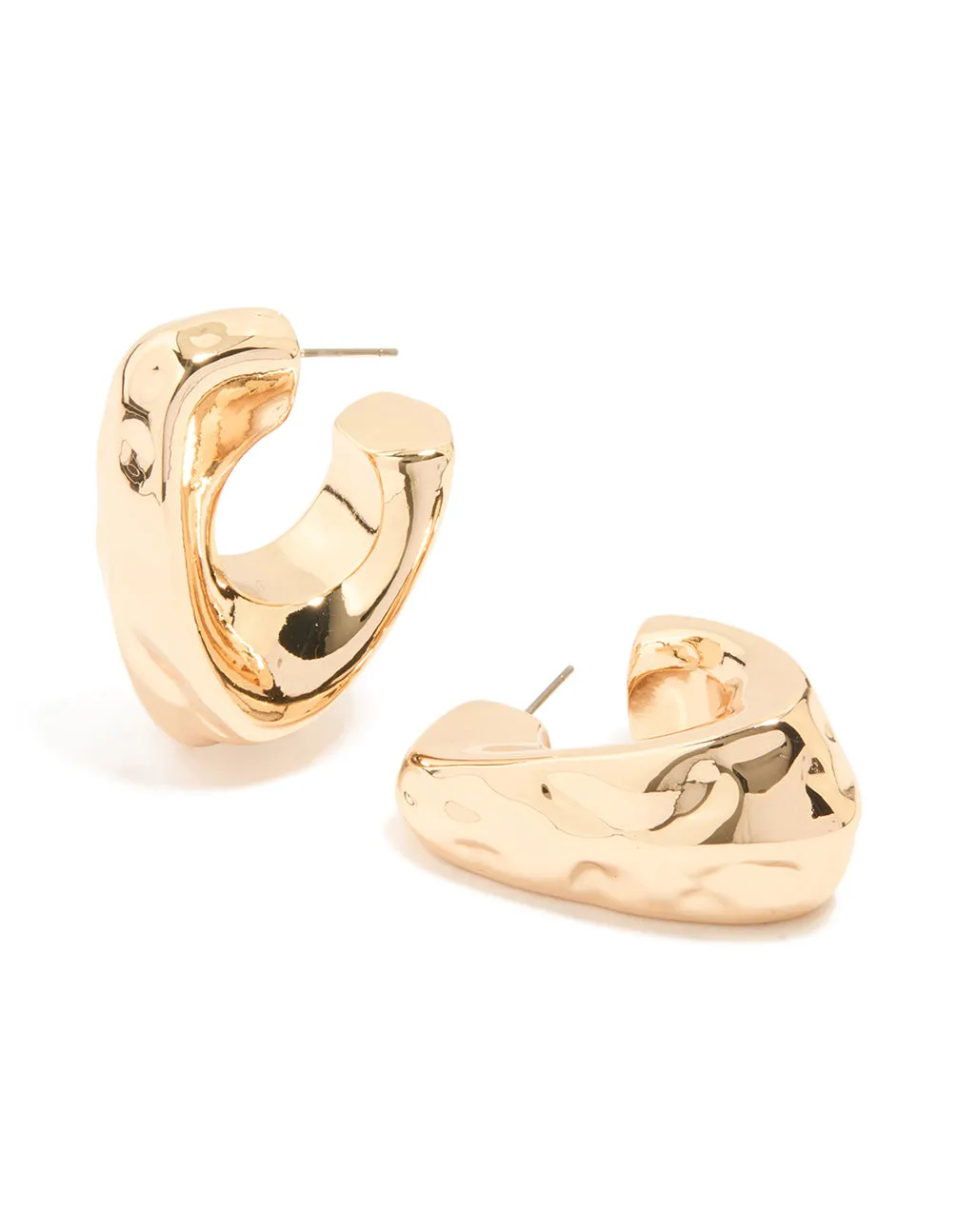 Gold Molten Triangle Hoop Earrings sold by lovisa