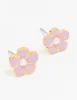 Gold Pink Pearl Center Flower Stud Earrings sold by lovisa