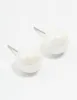 White Acrylic Ball Stud Earrings sold by lovisa