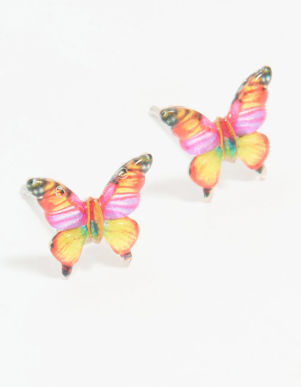 Multicoloured Acrylic Butterfly Stud Earrings sold by lovisa