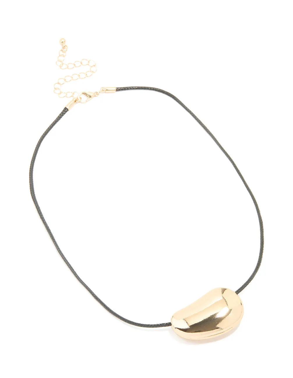 Gold Pebble Cord Medium Pendant Necklace sold by lovisa product image thumbnail 2