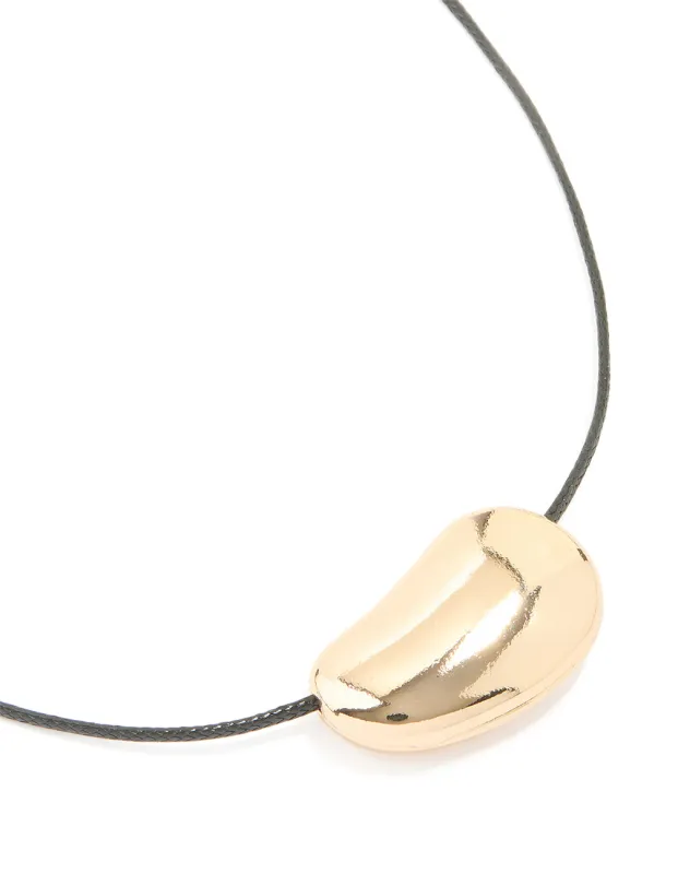 Gold Pebble Cord Medium Pendant Necklace sold by lovisa