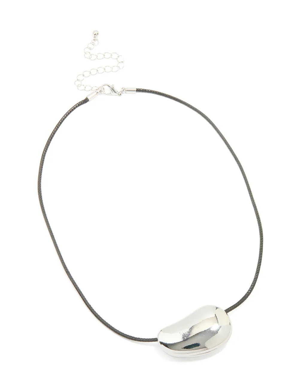 Silver Pebble Cord Medium Pendant Necklace sold by lovisa product image thumbnail 2