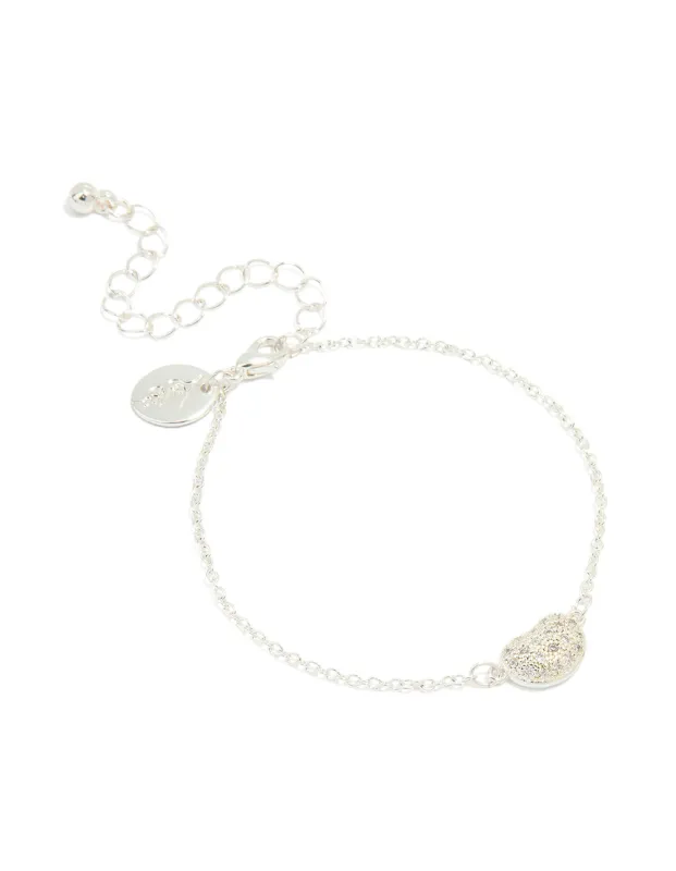 Silver Plated Brass Cubic Zirconia Single Pebble Bracelet sold by lovisa