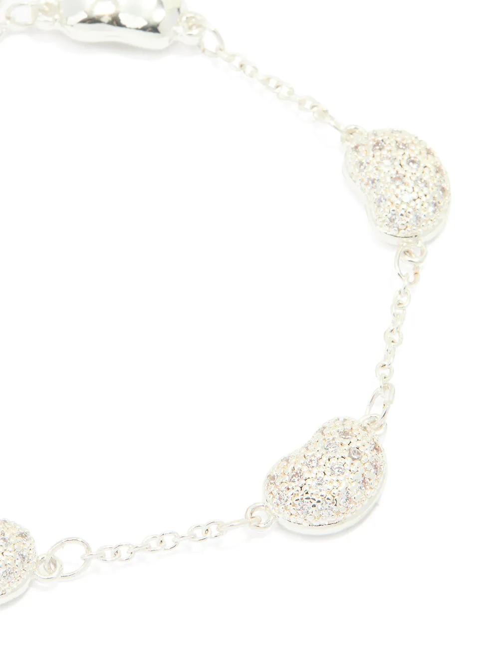 Silver Plated Brass Cubic Zirconia Pebble Charm Bracelet sold by lovisa product image thumbnail 2