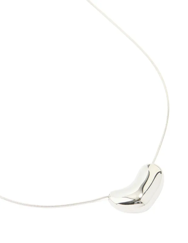 Silver Plated  Large Pebble Pendant Necklace sold by lovisa
