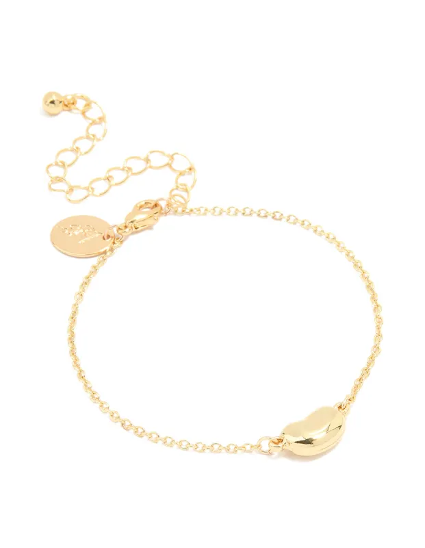 Gold Plated Brass Single Pebble Bracelet sold by lovisa