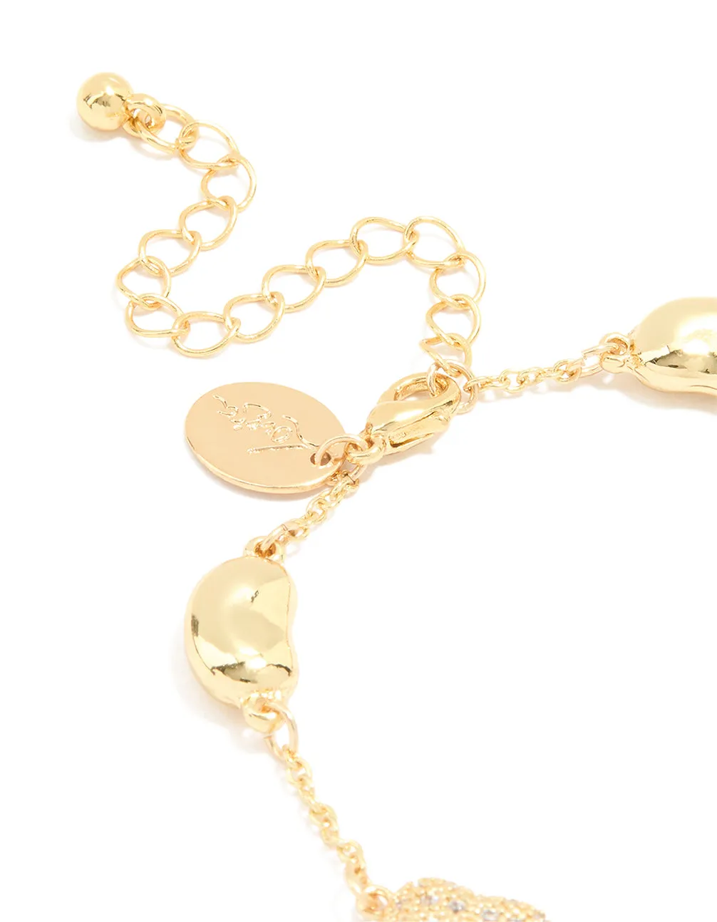Gold Plated Brass Cubic Zirconia Pebble Charm Bracelet sold by lovisa product image thumbnail 3