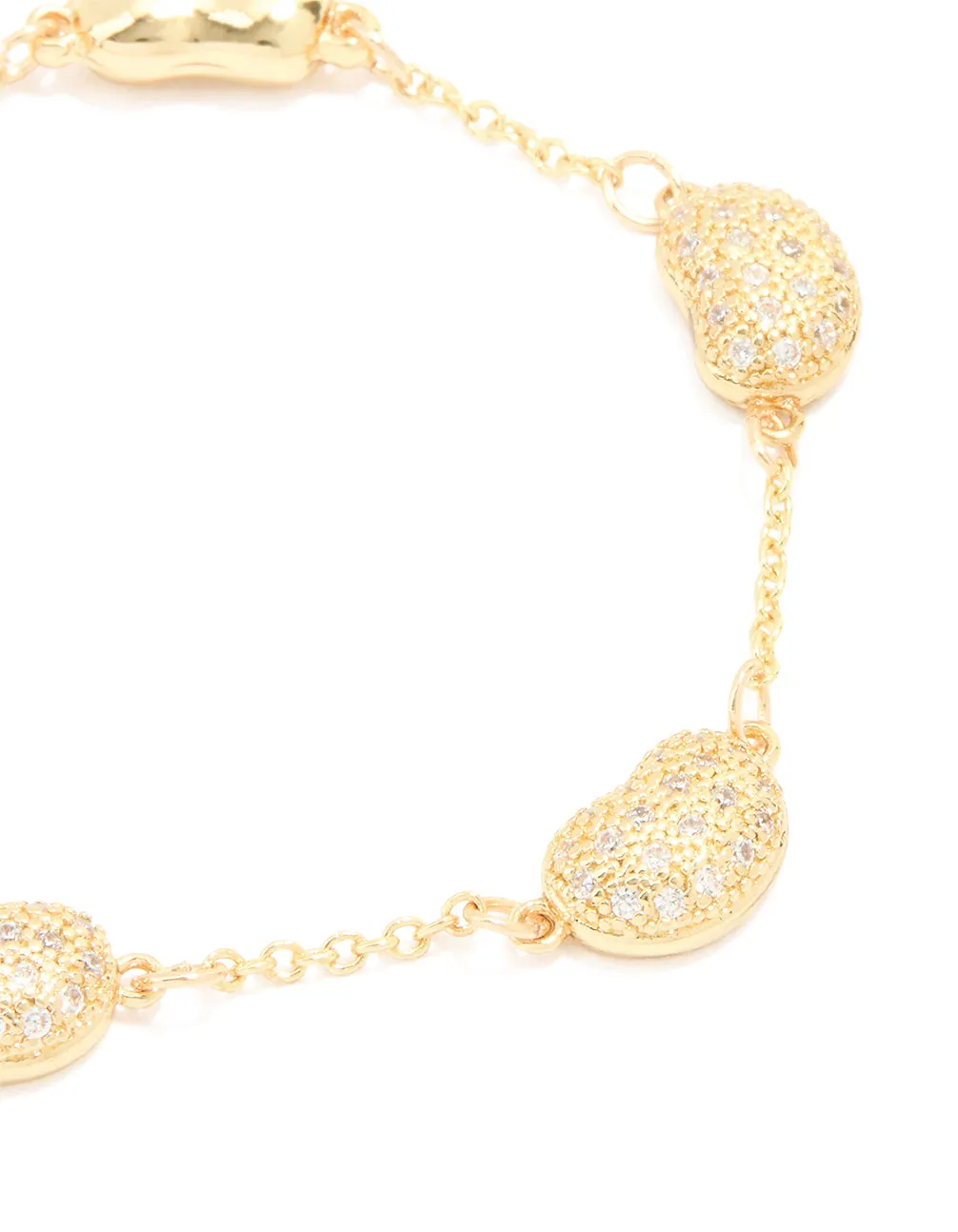 Gold Plated Brass Cubic Zirconia Pebble Charm Bracelet sold by lovisa product image thumbnail 2