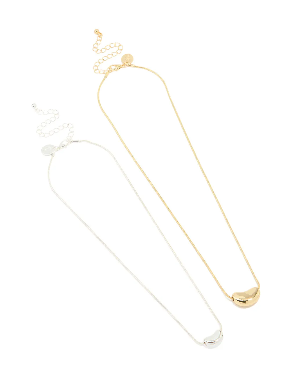 Mixed Metal Pebble Pendant Necklaces 2-Pack sold by lovisa product image thumbnail 2