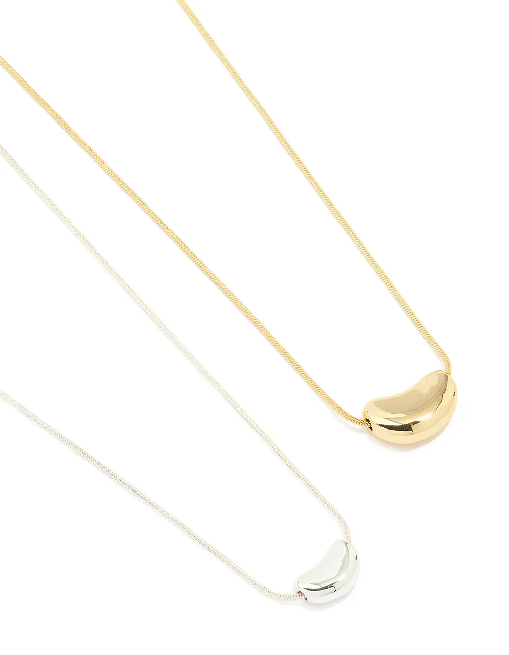 Mixed Metal Pebble Pendant Necklaces 2-Pack sold by lovisa