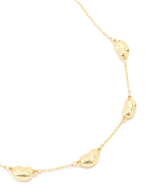 Gold Plated Brass Pebble Station Necklace sold by lovisa