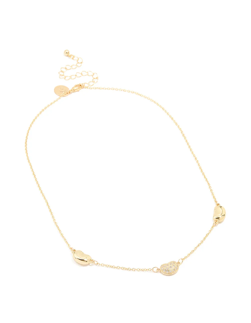 Gold Plated Cubic Zirconia Triple Pebble Pendant Necklace sold by lovisa product image thumbnail 2