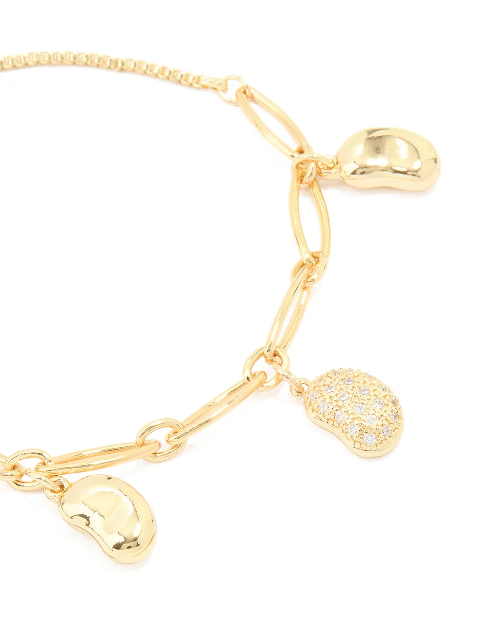 Gold Plated Brass Cubic Zirconia Triple Pebble Toggle Bracelet sold by lovisa product image thumbnail 2