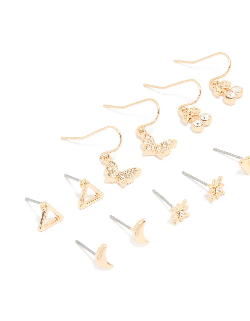 Gold Mixed Diamante Cherry Earrings 8-Pack sold by lovisa product image thumbnail 2