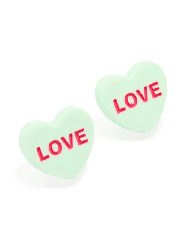 Acrylic Candy 'Love' Stud Earrings sold by lovisa