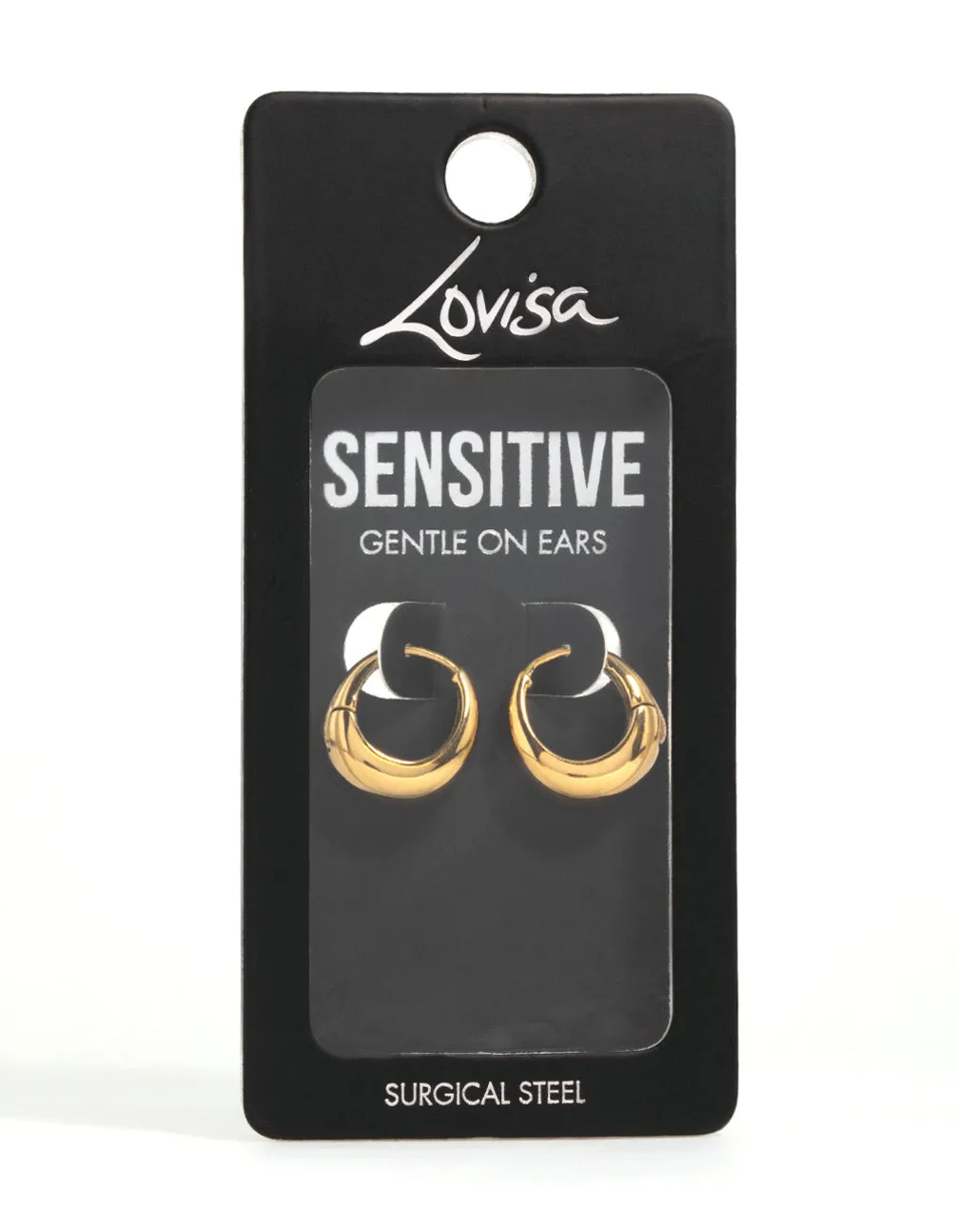 Gold Plated Surgical Steel Bold Oval Hoop Earrings sold by lovisa product image thumbnail 5