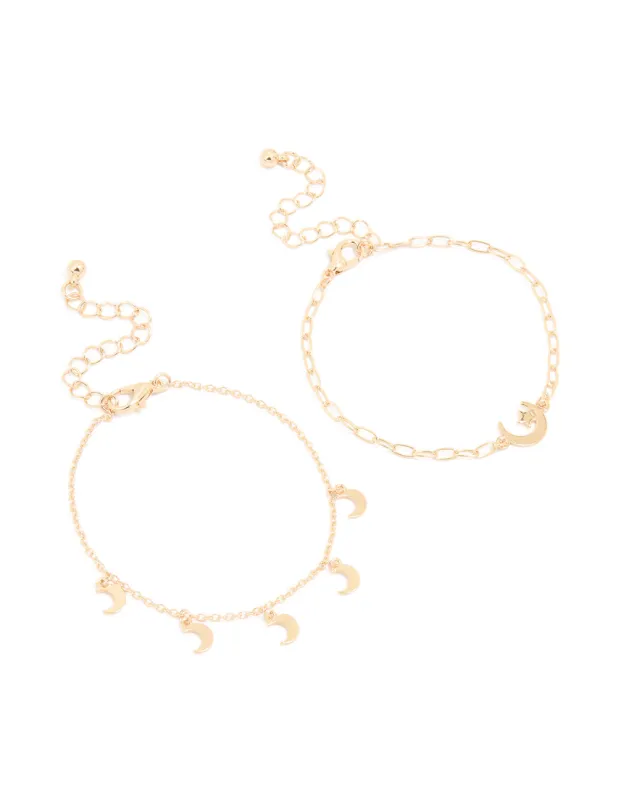 Gold Moon Celestial Bracelets 2-Pack sold by lovisa