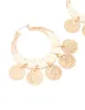 Gold Raffia Hammered Disc Hoop Earrings sold by lovisa
