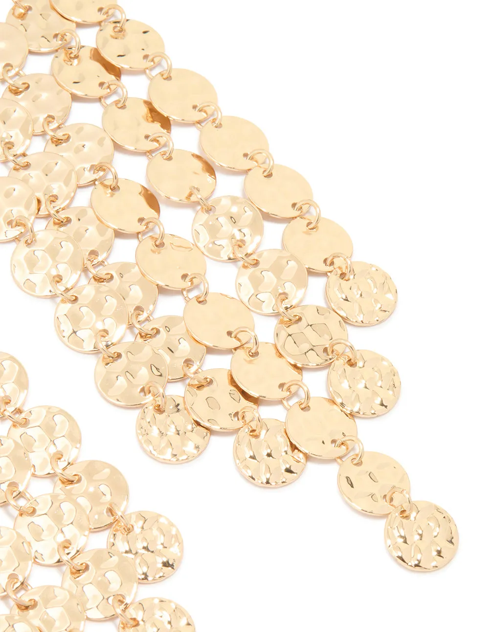 Gold Hammered Disc Chandelier Earrings sold by lovisa product image thumbnail 3