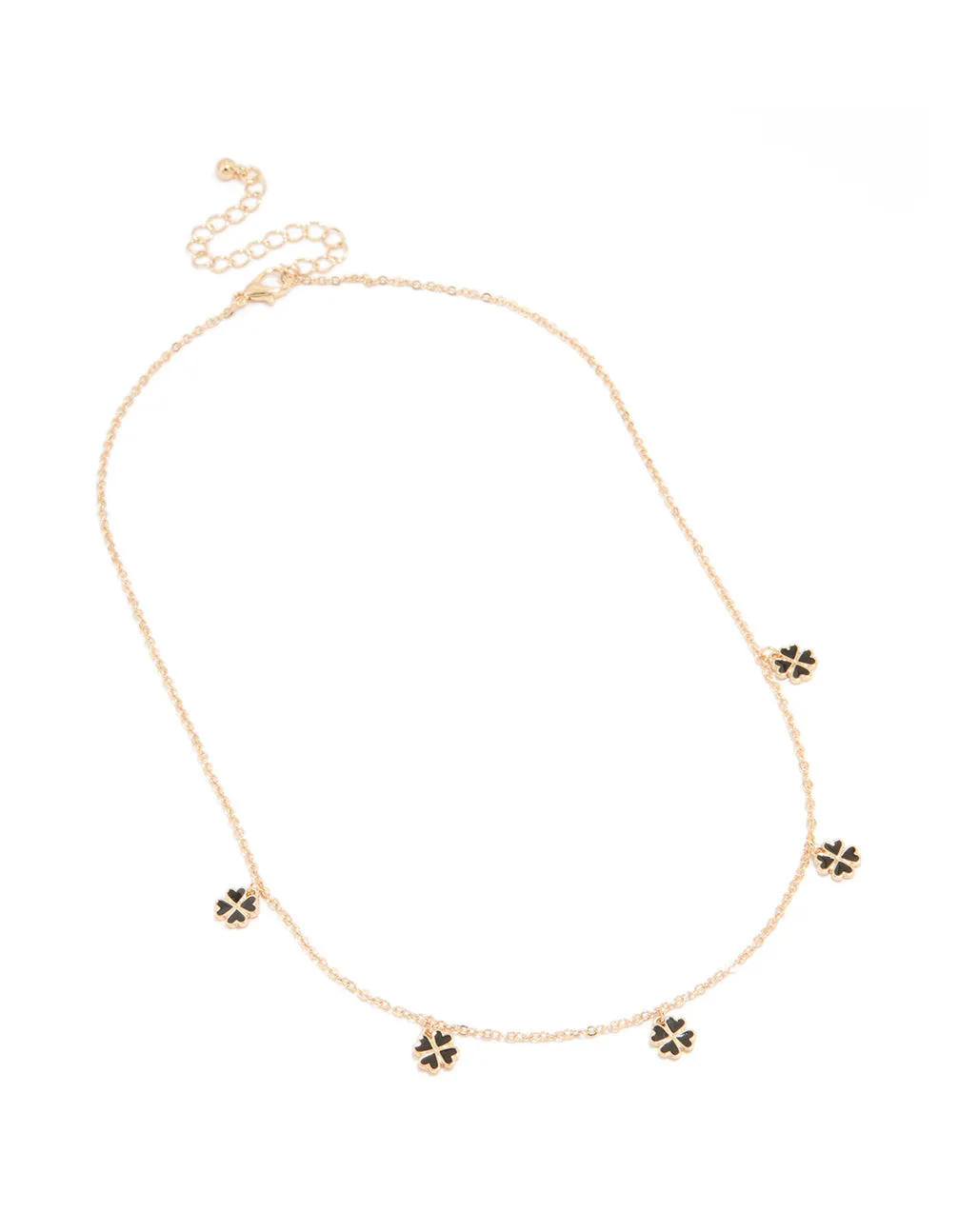 Gold & Black Clovers Necklace sold by lovisa product image thumbnail 2